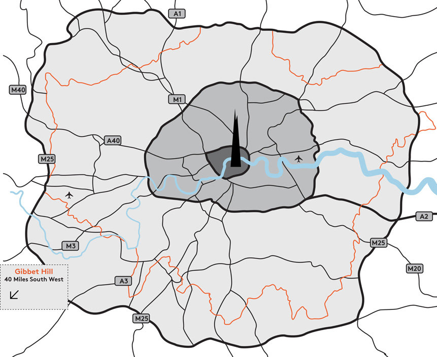 Map of viewing spots surrounding The Shard