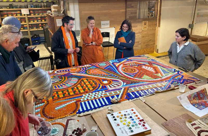 London School of Mosaic and Adam working on the boards